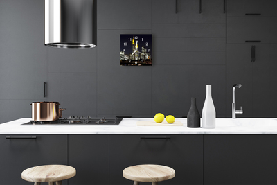 Reloj de vidrio para cocina Ciudad edificios