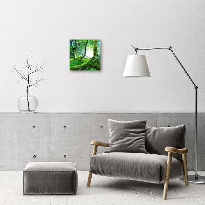Reloj de vidrio para cocina Bosque musgo