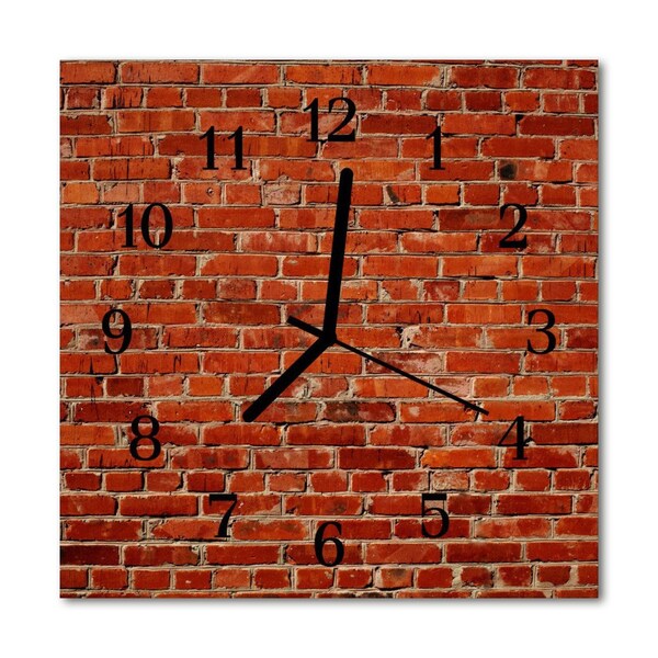 Reloj de vidrio para cocina Muralla de ladrillo