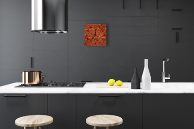 Reloj de vidrio para cocina Muralla de ladrillo