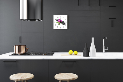 Reloj de vidrio para cocina Orquídea