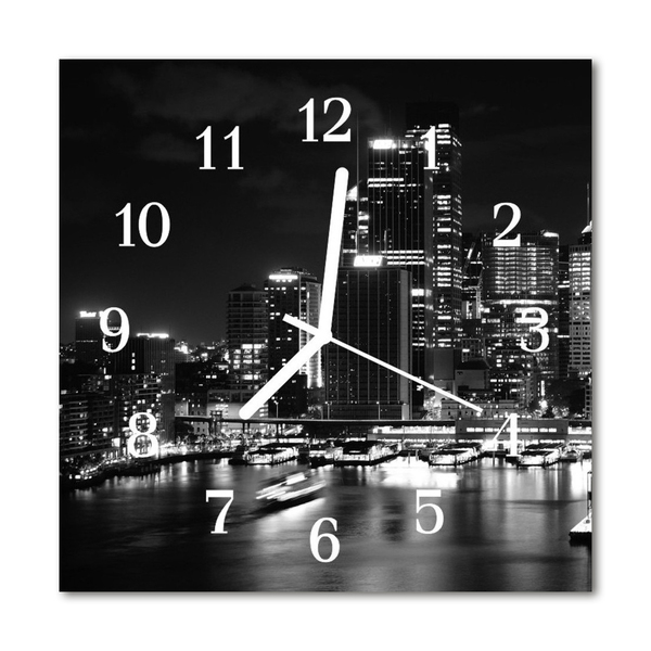 Reloj de vidrio para cocina Ciudad edificios