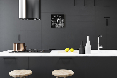 Reloj de vidrio para cocina Ciudad edificios