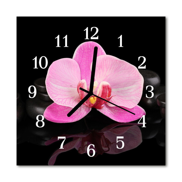 Reloj de vidrio para cocina Orquídea