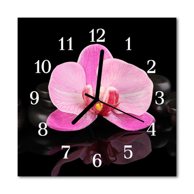 Reloj de vidrio para cocina Orquídea