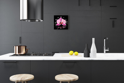 Reloj de vidrio para cocina Orquídea