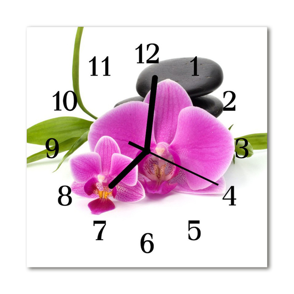 Reloj de vidrio para cocina Orquídea