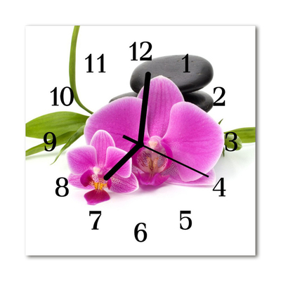 Reloj de vidrio para cocina Orquídea