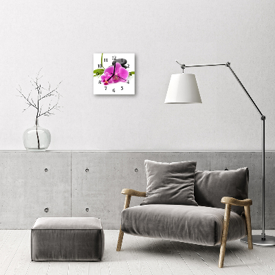 Reloj de vidrio para cocina Orquídea