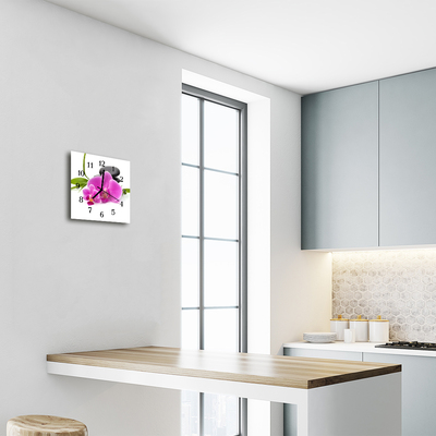 Reloj de vidrio para cocina Orquídea