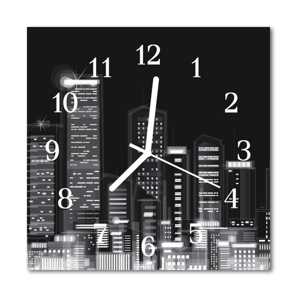 Reloj de vidrio para cocina Ciudad edificios