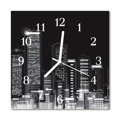 Reloj de vidrio para cocina Ciudad edificios