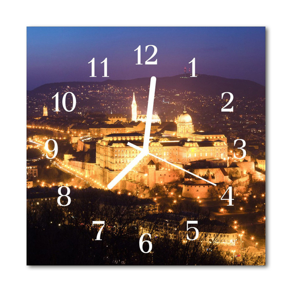 Reloj de vidrio para cocina Ciudad budapest