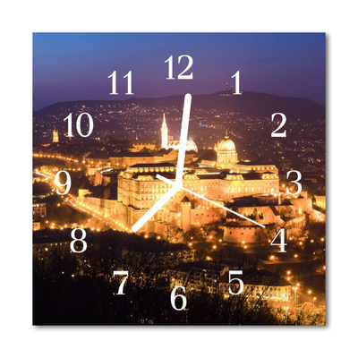 Reloj de vidrio para cocina Ciudad budapest