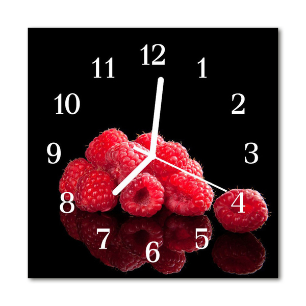 Reloj de vidrio para cocina Frambuesas