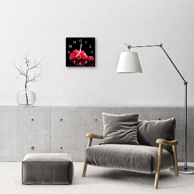 Reloj de vidrio para cocina Frambuesas