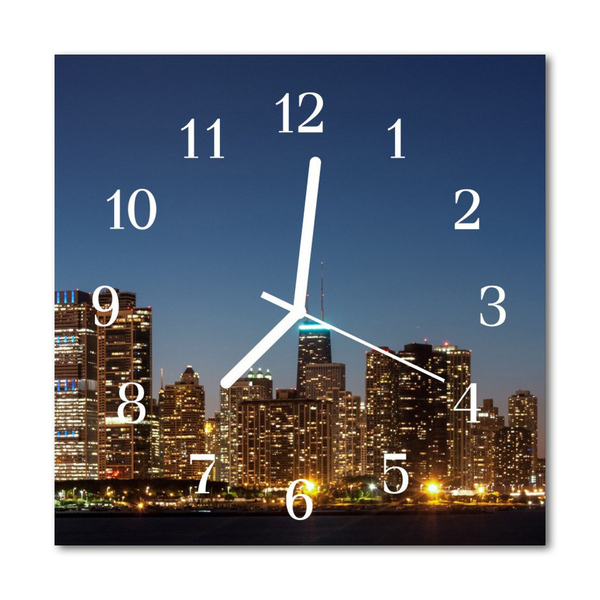 Reloj de vidrio para cocina Ciudad edificios