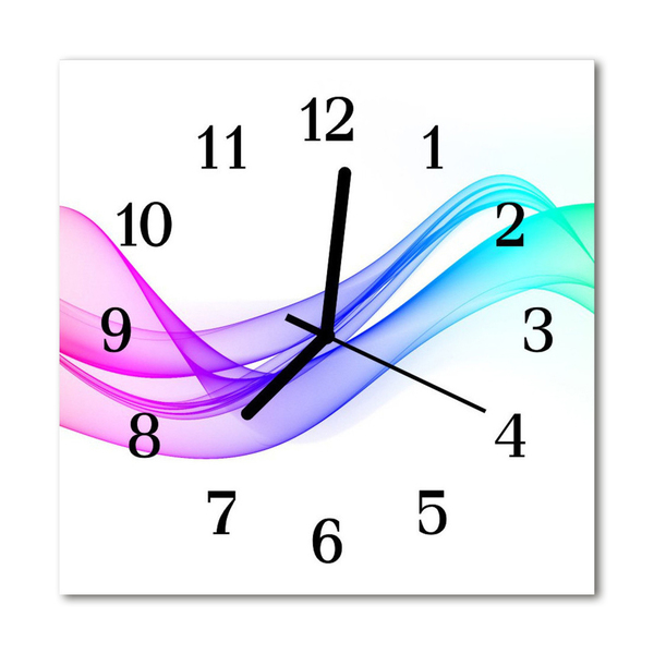 Reloj de vidrio para cocina Líneas abstractas