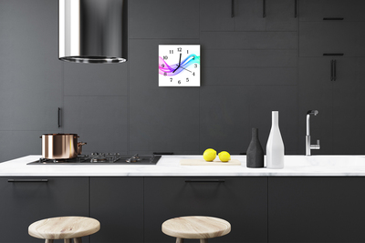 Reloj de vidrio para cocina Líneas abstractas