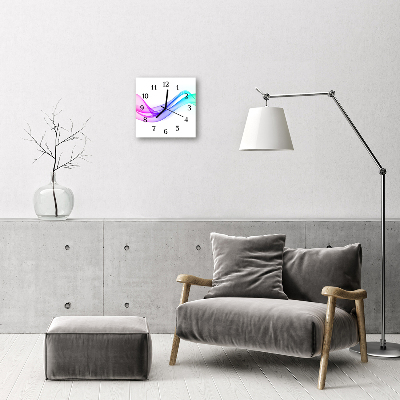 Reloj de vidrio para cocina Líneas abstractas