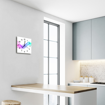 Reloj de vidrio para cocina Líneas abstractas