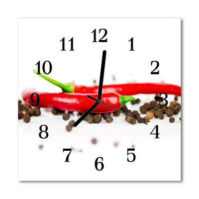 Reloj de vidrio para cocina Pimiento pimiento