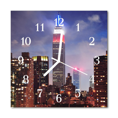 Reloj de vidrio para cocina Ciudad edificios