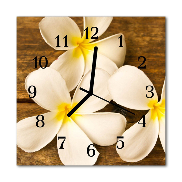 Reloj de vidrio para cocina Flores