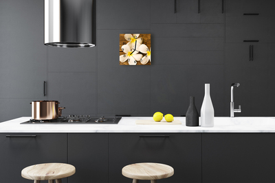 Reloj de vidrio para cocina Flores