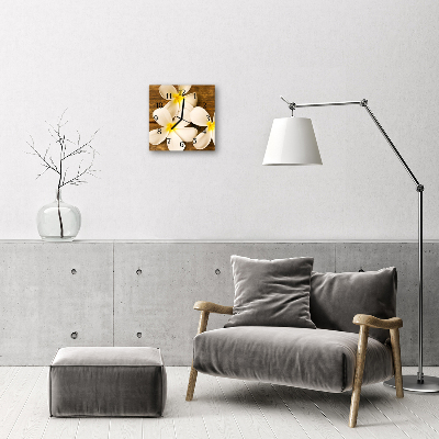 Reloj de vidrio para cocina Flores
