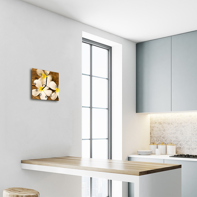 Reloj de vidrio para cocina Flores