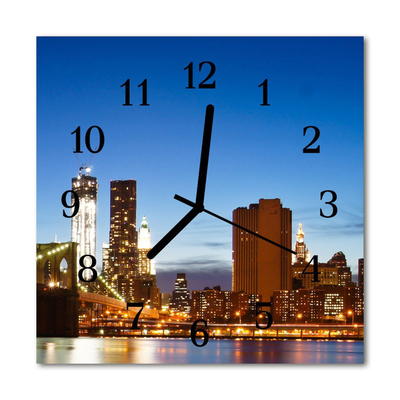 Reloj de vidrio para cocina Ciudad edificios