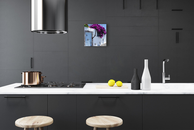 Reloj de vidrio para cocina Flores casa