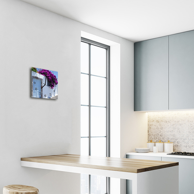 Reloj de vidrio para cocina Flores casa