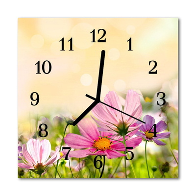 Reloj de vidrio para cocina Cosmos flores