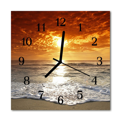 Reloj de vidrio para cocina Mar playa
