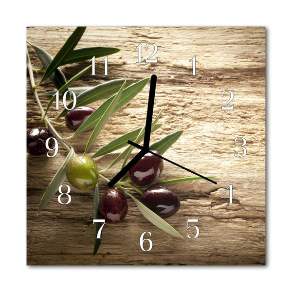 Reloj de vidrio para cocina Aceitunas