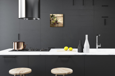 Reloj de vidrio para cocina Aceitunas