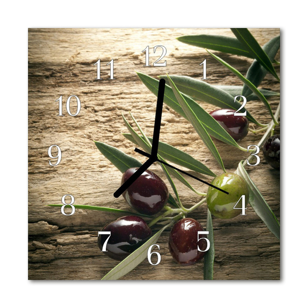 Reloj de vidrio para cocina Aceitunas