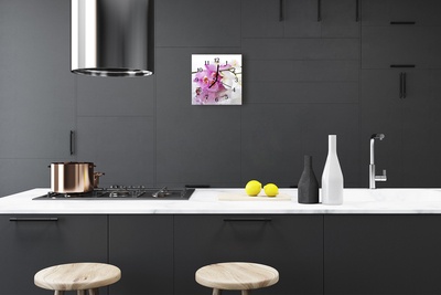 Reloj de vidrio para cocina Orquídea