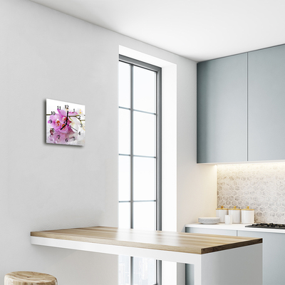 Reloj de vidrio para cocina Orquídea
