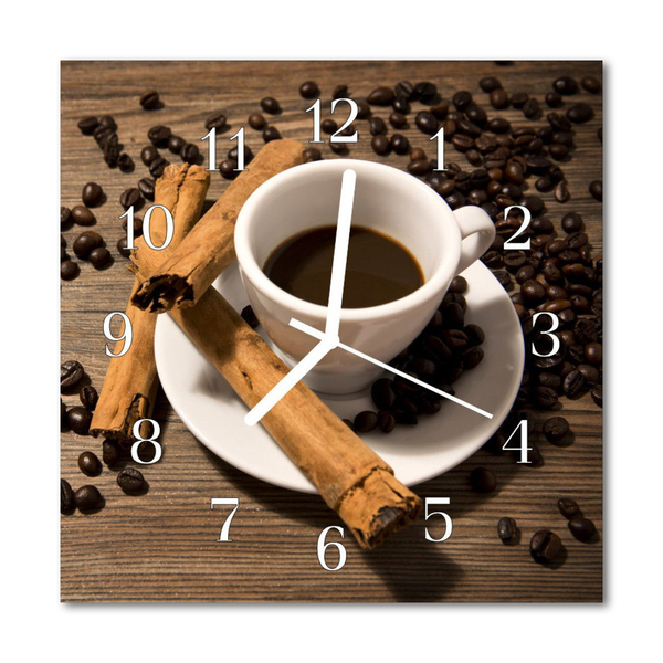 Reloj de vidrio para cocina Café de canela