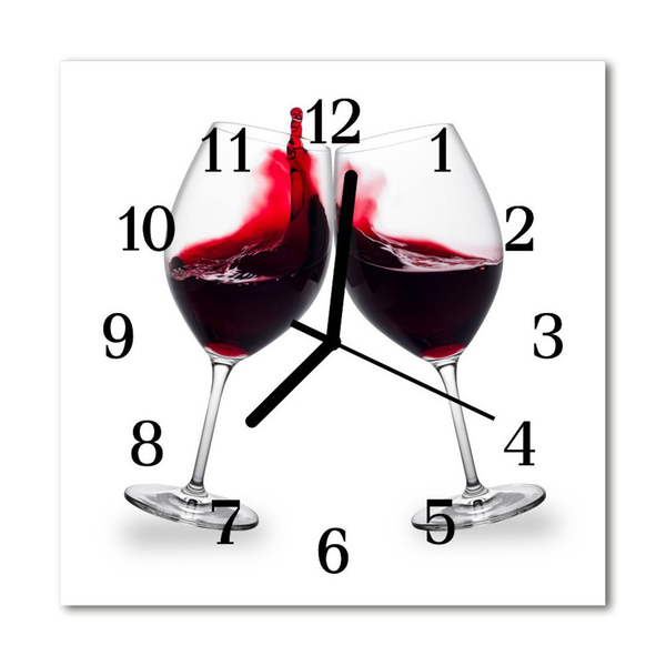 Reloj de vidrio para cocina Vino