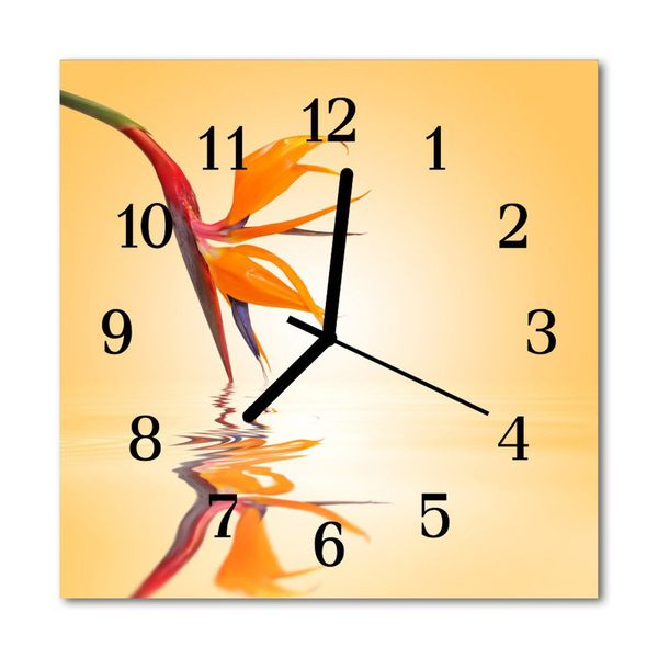 Reloj de vidrio para cocina Flor