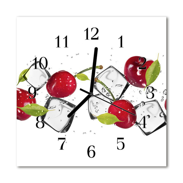 Reloj de vidrio para cocina Guindas