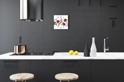Reloj de vidrio para cocina Guindas