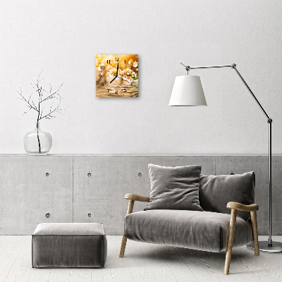 Reloj de vidrio Flores