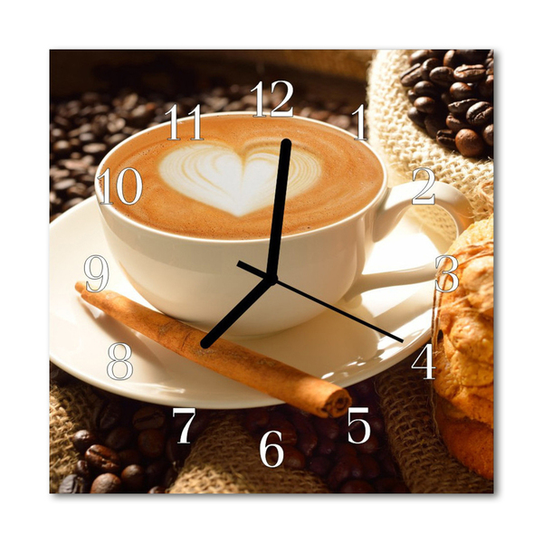 Reloj de vidrio Corazón de café