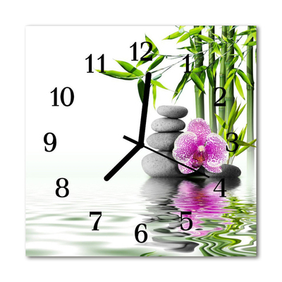 Reloj de vidrio Piedras orquídea