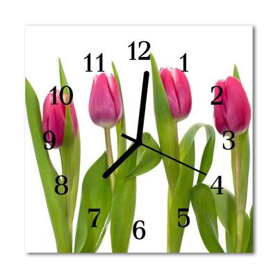 Reloj de vidrio Tulipanes